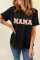 黑色 MAMA 雪尼尔图案 T 恤