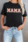 黑色 MAMA 雪尼尔图案 T 恤