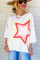 白色拼色星星贴片半袖超大 T 恤