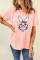 粉色眼镜兔复活节图案 T 恤