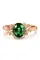 祖母绿宝石镶嵌水钻镶边金戒指