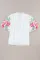白色花卉刺绣泡泡袖缺角领衬衫