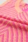 草莓粉色撞色人字纹针织 V 领毛衣背心