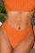 橙色蜂巢纹理比基尼泳裤