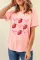 粉色草莓 & 蝴蝶结图案 T 恤