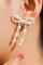 白色珍珠串珠蝴蝶结镶嵌耳环