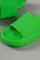 亮绿色纯色防滑宽带厚底拖鞋