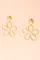 金色复古镂空花朵珍珠装饰耳钉