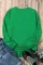 绿色纯色圆领插肩袖套头衫