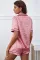 粉红豹纹撞色缎面短睡衣套装 2 件