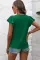 深绿色纯色纹理褶裥飘袖衬衫