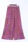 紫色波西米亚拼布印花抽绳阔腿裤