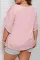 浅粉色大码褶边叠袖双层衬衫