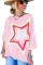 浅粉色拼色星星贴片半袖超大 T 恤
