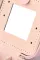 粉色雪尼尔首字母贴片方形首饰盒