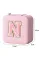 粉色首字母 N 雪尼尔方形首饰盒