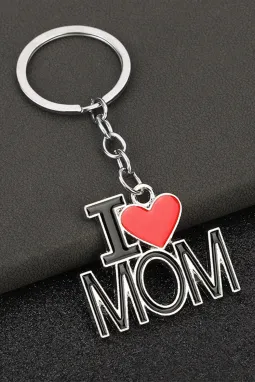 黑色 I LOVE MOM 钥匙扣
