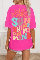 亮粉色 SUNSHINE ON MY MIND 图案 T 恤
