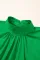 亮绿色纯色小高领开叉蝙蝠翼袖衬衫