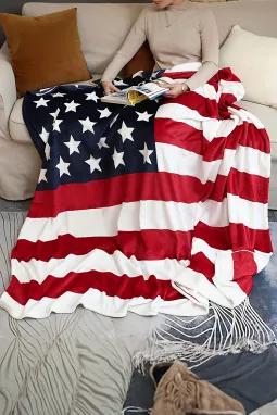 火红美国国旗沙发毯150*200cm