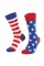 蓝色美国国旗图案针织袜子