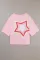 浅粉色拼色星星贴片半袖超大 T 恤