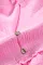 粉色复古褶边泡泡袖衬衫