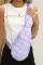 紫色绗缝抽绳装饰单肩包