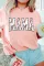 粉色棒球 MAMA 图案短袖 T 恤