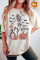 白色骷髅南瓜脸 STAY SPOOKY 图案万圣节 T 恤