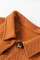 金色火焰纹理领落肩纽扣前防尘大衣