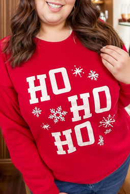 火红圣诞 Ho Ho Ho 图案加大码运动衫