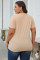 卡其色休闲纯色圆领 T 恤