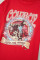 番茄红 COWBOY Take Me Away 图案西部宽松 T 恤