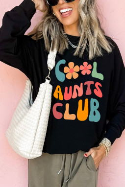 黑色 COOL AUNTS CLUB 花卉图案套头衫