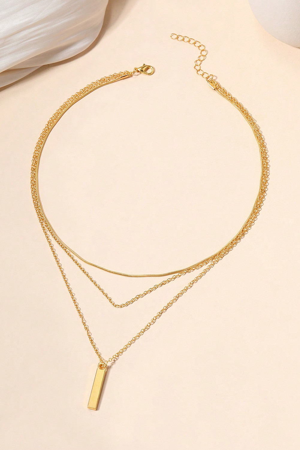 金条吊坠分层可调链项链 BH013840