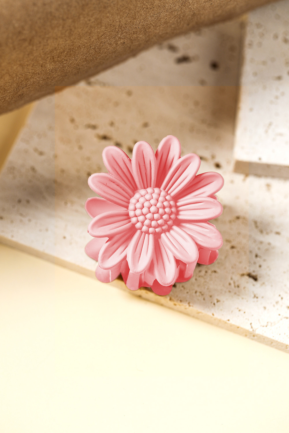粉红色的波西米亚雏菊花磨砂头发饰品 BH043334