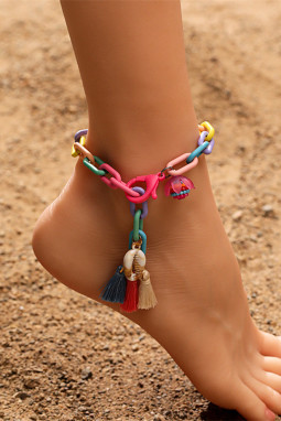 Bonbon Shell Tassel Colorful Chain链接可调脚链