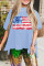 Myosotis American Flag Bow结式打印半袖T恤