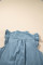 Beau Blue Frilly Ruffle Trim V Neck Chambray背心