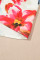 白色花卉印花蓬松的半袖上衣