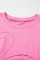 Sachet Pink Floral Patched Half Sleeve Tunic Top