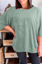 显然，水花卉修补半袖上衣上衣