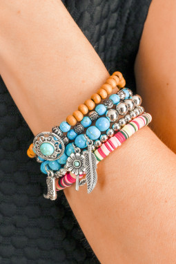 Turquoise Beading Western多层手链