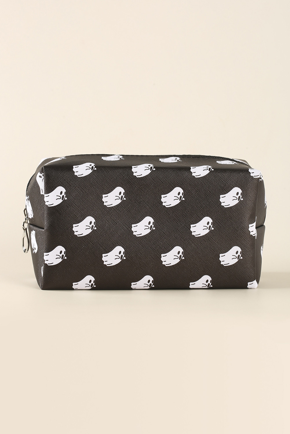 黑色万圣节幽灵印刷帆布化妆袋 BH031523