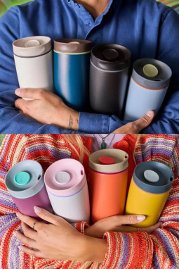 Pitaya Pink 12/20盎司不锈钢真空咖啡杯2件套件