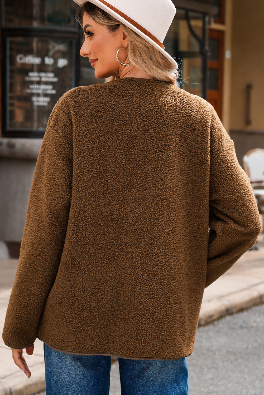 咖啡切换纽扣泰迪大衣 LC8513253