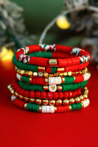 火红 8 件圣诞聚合物粘土多色串珠手链套装