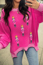 草莓粉色亮片胡桃夹子男士图案扭曲罗纹高低帮