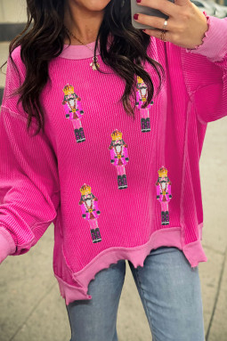 草莓粉色亮片胡桃夹子男士图案扭曲罗纹高低帮